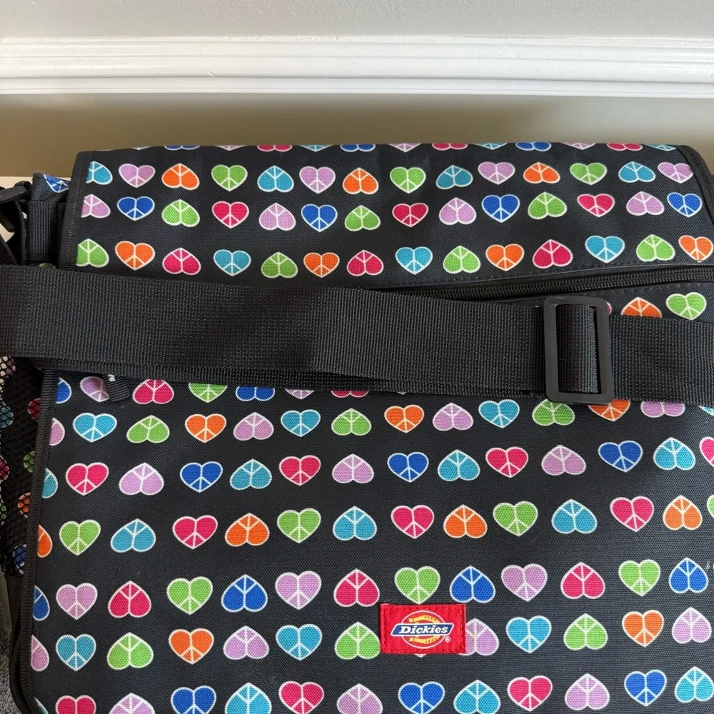 Dickies Rainbow‎ Hearts Crossbody Flap Messenger Large Shoulder Bag Computer
